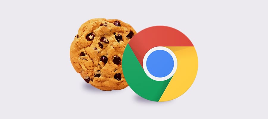 chrome logo and chocolate chip cookie